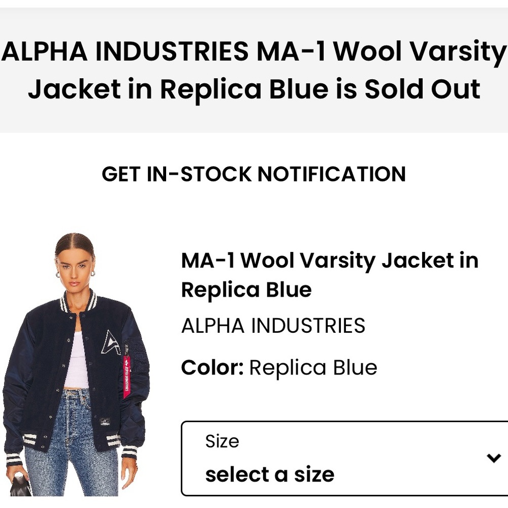 Alpha Industries unisex navy blue Varsity Jacket
